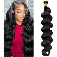 12A Human Hair Bundles 16 Inch Body Wave Bundles Human Hair 100% Unprocessed Brazilian Virgin Hair 1 Bundle Weave Human Hair Extensions Real Human Hair For Women Natural Black