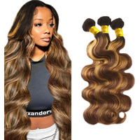 P4 27 Human Hair Bundles Ombre Body Wave Bundle Honey Blonde 3 Bundles Brazilian Unprocessed Virgin Hair 14 16 18 Inch