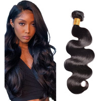 Human Hair Bundles Body Wave Bundles 22 Inch 1 Bundle Unprocessed Brazilian Virgin Hair #1B Natural Color Body Wave Human Hair Extensions
