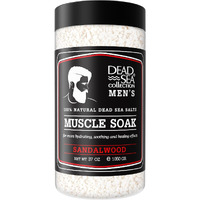 Dead Sea Collection Bath Salts For Men With Sandalwood Oil - Muscle Recovery Bath Soak - Mens Pure Dead Sea Salt For Soothing And Relaxing - 37 Oz