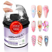 Saviland Solid Builder Nail Gel For Nails: Non-Sticky Sculpting Gel For Nails Art 100 G 3D Nail Gel Ve Castor Oil Hard Gel For Nails Extension 3D Nail Art Diy Carving Patterns Decoration Ssproacryl X