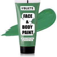 Ybuete Green Water Based Face Body Paint For St. Patricks Day, 2.37 Oz Large Tube Full Coverage Face Paint For Cosplay Gamora Hulk Witch, Washable Green Body Painting Cream Adult Halloween Sfx Makeup