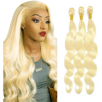 Niciitysi 26 28 30 Inch Color 613 Bundles Human Hair Blonde Body Wave Bundles Double Weft Brazilian Hair Extensions Soft And Silky For Women