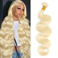 613 Bundles Blonde Bundles Human Hair 12 Inch 613 Body Wave Bundles 100% Unprocessed 12A Grade Brazilian Virgin Hair Bundles 1 Bundle Human Hair 613 Blonde Bundle Human Hair Extensions For Women