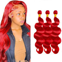 Red Bundles Human Hair Burgundy Body Wave 3 Bundles 16 18 20 Inch Unprocessed Brazilian Virgin Remy Wine Red Body Wave Bundle Human Hair Extensions