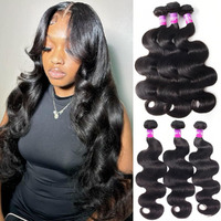 12A Human Hair Bundles 300G Body Wave Bundles Human Hair Extensions 24 26 28 Inch Brazilian Virgin Body Wave 3 Pieces Deals Unprocessed Brazilian Quick Weave Extensions Natural Black