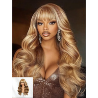 Nadula Honey Blonde Curtain Bangs Wig Human Hair - 13X4 Hd Pre Everything Glueless Loose Body Wave Lace Front Wigs With Ear Tape Pre Plucked Bleached Knots Ready To Wear 16Inch