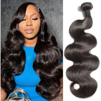 12A Human Hair Bundles 32 Inch Body Wave Bundles Human Hair 100% Unprocessed Brazilian Virgin Weave 1 Bundle Real Natural Black Wavy Human Hair Extensions 1B Bundles For Women