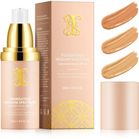 Foundation 4 In 1 - Medium Spectrum With Spf 50+, Concealer, Sun Protection, Hydrating Foundation Color Changing, Longwearing & Waterproof Concealer, Light Spectrum For Gym, Dancing- 1.05 Fl Oz