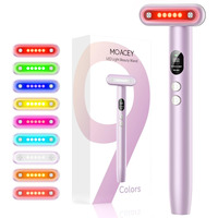 Moacey 9 In 1 Red-Light-Therapy-Wand-For-Face, Portable Face Massager Tool, Microcurrent And Vibration True Beauty Glow Facial Massager Skincare Rejuvenation Tool For Women At Home, Purple