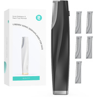 Sonic Dermaplaning Tool For Face - Rechargeable Dermaplane Razor With 6 Refill Dermablades, Facial Hair & Peach Fuzz Remover For Women (Black)