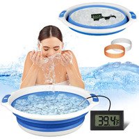 Facial Ice Bath Kit, Ice Water Face Cold Plunge, Foldable Ice Bath Face Bowl With Reusable Cubes For Face Ice Bath, Portable Ice Bath Face Bowl, Face Ice Bath Water Chiller, Cold Plunge Chiller (Blue)