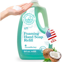 Zyfe Foaming Hand Soap Refills - 64Oz Foam Soap Refill Bottle, Natural Moisturizing Handwash With Essential Oils, Biodegradable Liquid Cleanser, Eco Friendly Bottle
