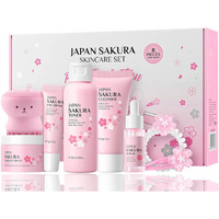 Skin Care Set For Women Girls, Cherry Blossoms Beauty Gift Sets For Intense Hydration, Face Skin Care Kit With Cleanser, Toner, Serum, Eye Cream, Face Cream - 8Pcs Skin Care Routine Kit