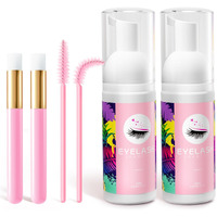 Buqikma Lash Shampoo Kit - Lash Cleaning For Eyelash Extension, 60Ml/2.11Fl.Oz Eyelash With Lash Shampoo Brushes Gentle Lash Extension Cleanser For Professional Salon Use And Home Use (2 Pcs)