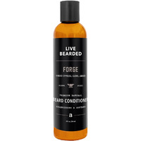 Live Bearded Beard Conditioner, 8 Fl Oz - Strengthens And Softens Facial Hair - Made In The Usa - All-Natural Ingredients With Biotin, Caffeine | Forge Scent - Hinoki Cypress, Clove, Amber