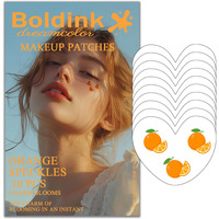 Boldink 10Pcs Orange Waterproof Speckle Makeup Patches, Temporary Facial Tattoos For Adults