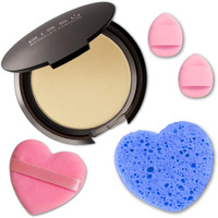 Beetbul Makeup & Exfoliation Kit - Biss   Compact Powder + 1 Medium Velvet Puff + 2 Finger Puffs + 1 Facial Exfoliating Sponge (03 Nude, One Size)