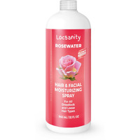 Locsanity Pure Rosewater Hair And Facial Spray - Jumbo Size Hydrating Face Mist To Soothe, Refresh, And Rejuvenate Skin, Reduce Oil And Buildup (32Oz)