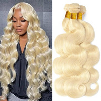 613 Bundles Human Hair 14 16 18 Inch Blonde Bundles Human Hair Body Wave 12A 100% Unprocessed Braziian Virgin 613 Body Wave Bundles Human Hair Extensions For Women