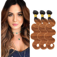 1B30 Ombre Brown Bundles Human Hair Body Wave 3 Bundles 20 22 24 Inch Unprocessed Brazilian Virgin Remy Dark Brown Body Wave Bundle Human Hair Extensions