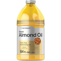 Horbach Sweet Almond Oil 64 Fl Oz | For Hair And Skin | Cold Pressed & Hexane Free | Bulk Size Carrier Oil | Vegan, Non-Gmo, Cruelty Free