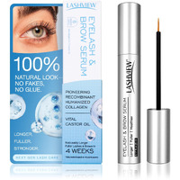 Lashview Advanced Lash Growth Serum For Thicker, Longer Eyelashes And Eyebrows, Vital Castor Oil, Grow Lashes With Brow Enhancer (5Ml)