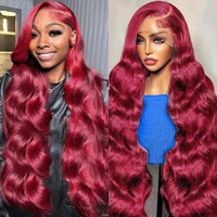 Dorashion 32 Inch 99J Burgundy Lace Front Wigs Human Hair 13X4 Hd Transparent Body Wave Lace Front Wigs Human Hair Pre Plucked 99J Burgundy Red Wine Glueless Lace Frontal Wigs For Women
