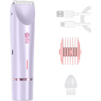 Momoliya Electric Bikini Trimmer For Women, Dual-Head Shaver Women, Comfort 2-In-1 Electric Lady Shaver, Usb Charge Waterproof Painless Razors For Bikini Underarm Leg Arm Body Face (Purple)