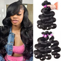 12A Human Hair Bundles 400G Body Wave Bundles Human Hair Extensions 24 24 24 24 Inch Brazilian Virgin Body Wave 4 Pieces Deals Unprocessed Brazilian Quick Weave Extensions Natural Black