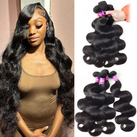 12A Human Hair Bundles 400G Body Wave Bundles Human Hair Extensions 28 28 30 30 Inch Brazilian Virgin Body Wave 4 Pieces Deals Unprocessed Brazilian Quick Weave Extensions Natural Black