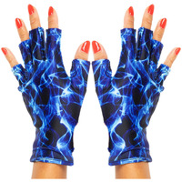 Maniglovz - Original Upf 50+ Uv Protective Nail Gloves | Gel Manicure Gloves & Anti-Uv Fingerless For Women | Sun Protection For Driving | Making Waves Print