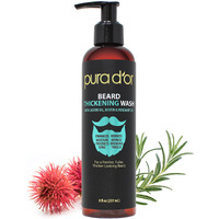 Pura D'Or 8 Oz Thickening Beard Wash - Biotin & Castor Oil Formula With Rosemary - Helps Enhance Moisture, Thickness & Shine, Helps Reduces Dryness & Breakage - For Men