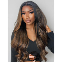 Julia Hair Bye Bye Knots Glueless Wig Highlight Balayage Brown Body Wave 7X5 Pre Cut Hd Lace Front Wigs Human Hair Pre Plucked Bleached Knots Pre Everything Ready To Go Ombre Wig 18 Inch