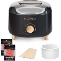Charmkey Waxing Kit For Women Men With 200G Hard Wax Beads, 10 Applicator Sticks, Hair Removal Wax Warmer With 16.91Oz Silicone Bowl, Wax Melt Machine At Home For Face, Full Body, Eyebrow, Bikini