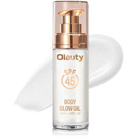 Body Shimmer Oil, Spf 45 Broad Spectrum, Sunscreen Shimmer Body Glow Oil With Coconut Oils, Glitter Sunscreen For Body & Face, Body Luminizer Face Highlighters & Luminizers (Diamond Platinum, 30Ml)
