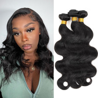 Body Wave Bundles Human Hair Bundles 100% Unprocessed Brazilian Virgin Quick Weave 3 Bundle Real Natural Black Wavy Hair Extensions For Women 12 12 12 Inch