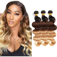 Ombre Blonde Bundles Human Hair 1B427 Body Wave Bundle Dark Brown Human Hair Bundle Brazilian Virgin Hair 3 Bundles 28 30 32 Inch