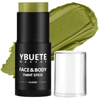 Ybuete Ogre Green Face Body Painting Stick, Professional Green Full-Coverage Cream Face Paint For Hunting Camo Halloween Sfx Witch Shrek Cosplay Makeup, Washable Body Paint For Adult Carnival