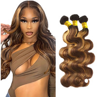 Freiuoke P427 Human Hair Bundles Ombre Honey Blonde Body Wave Bundle Human Hair Unprocessed Virgin Hair 3 Bundles 28 28 28 Inch