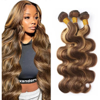 P427 Highlight Blonde Bundles Human Hair Brown Body Wave 3 Bundles 20 22 24 Inch Unprocessed Brazilian Virgin Remy Honey Blonde Bundle Human Hair Extensions