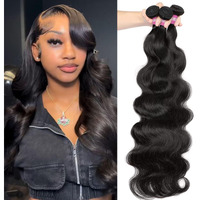 Dmkeep 12A Human Hair Bundles 16 18 20 Inch Body Wave 3 Bundles Human Hair 100% Unprocessed Brazilian Raw Virgin Hair Quick Weave Human Hair Extensions Natural Color