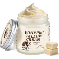 Juanchi 100% Grass Fed Beef Tallow For Skin, 4.2Oz Organic Beef Tallow Moisturizer, Handmade Whipped Beef Tallow For Face & Body, Natural Tallow Cream For Dry & Sensitive Skin (Unscented)