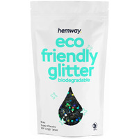 Hemway Eco Friendly Biodegradable Glitter 100G / 3.5Oz Bio Cosmetic Safe Sparkle Vegan For Face, Eyeshadow, Body, Hair, Nail And Festival Makeup - Super Chunky (1/8"" 0.125"" 3Mm) - Black Holographic