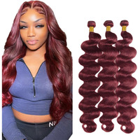 Burgundy Bundles Human Hair Body Wave Bundles 20 22 24 Inch 99J Wine Red Body Wave Bundle Human Hair Extensions Double Weft Unprocessed Brazilian Virgin Hair 3 Bundle 50 Grams Per Bundle