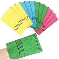 12 Pcs Exfoliating Washcloth, Korean Exfoliating Mitt Colorful Korean Exfoliating Cloth Large Size Exfoliating Body Scrubber For Removing Dry