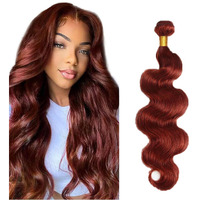 Copper Body Wave Bundles Human Hair Reddish Brown Bundles Brazilian Virgin Hair 1 Bundle 22 Inch Color 33 Bundle Human Hair Extensions
