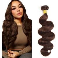 Dark Brown Bundle Color #4 Body Wave Human Hair Bundles Chocolate Brown Body Wave Human Hair 1 Bundle 16 Inch Color #4 Bundles