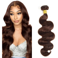 Dark Brown Bundle Color 4 Body Wave Human Hair Bundles Chocolate Brown Body Wave Human Hair 1 Bundle 8 Inch Color #4 Bundles