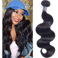 Amella Hair Brazilian Body Wave 1 Bundle Deal 12Inch 100% Unprocessed Virgin Brazilian Real Virgin Human Hair Natural Black Color 90-95G/Bundle